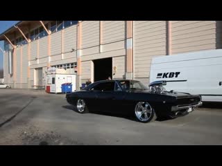 supercharged dodge charger 1968 1500 h p. burnout